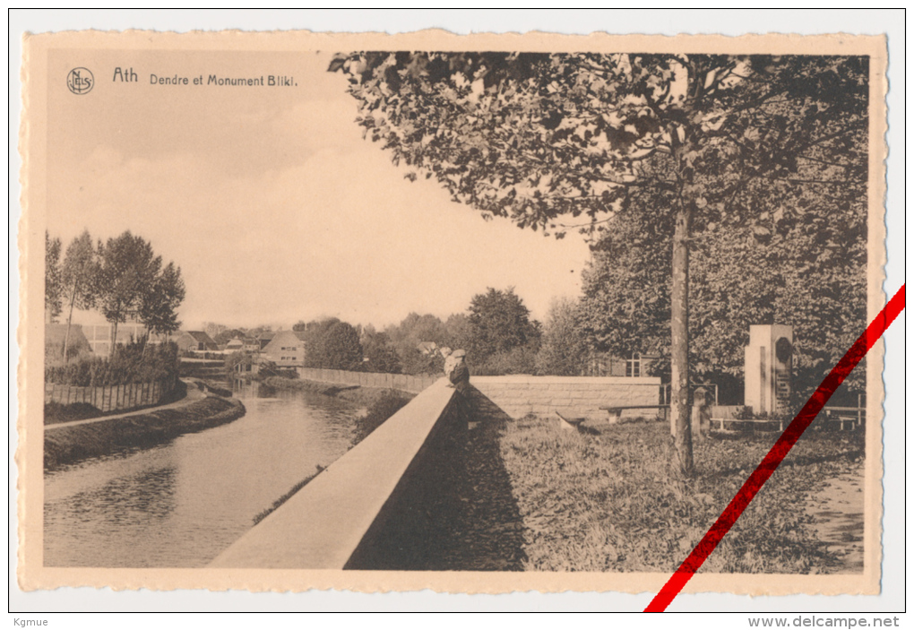 PostCard - Ath - Dendre Et Monument Bliki - Ca. 1940 - Photo: René Lefebre, Ath - Ath