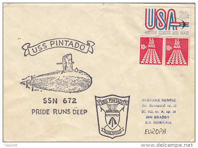 USS PINTADO SUBMARINE SPECIAL POSTMARK ON COVER, 1987, USA - Sous-marins