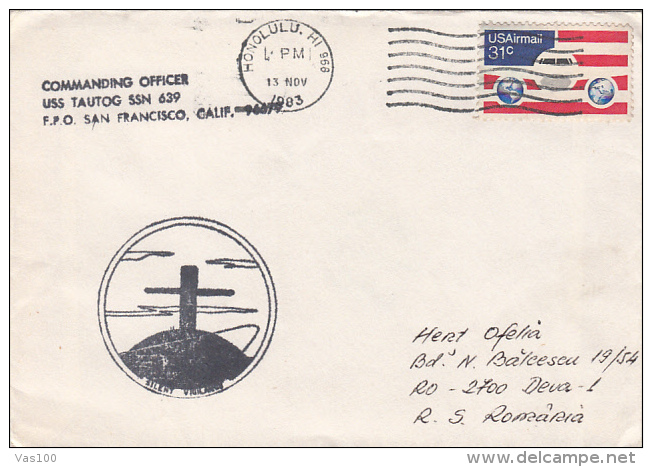 USS TAUTOG SUBMARINE, SPECIAL POSTMARK ON COVER, 1983, USA - Duikboten