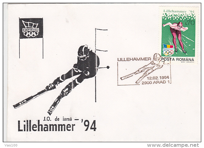 OLYMPIC GAMES, LILLEHAMMER 94, SKIING, SPECIAL COVER, 1994, ROMANIA - Hiver 1994: Lillehammer