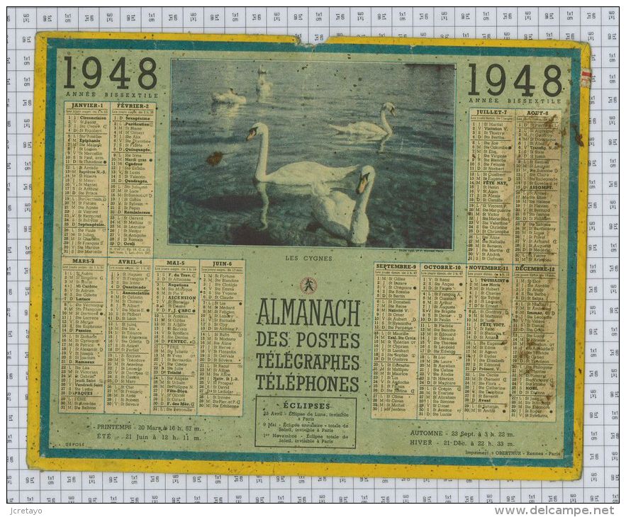 Almanach Des Postes Et Télégraphes De  1948, Dept Seine Et Marne 77 - Grand Format : 1941-60