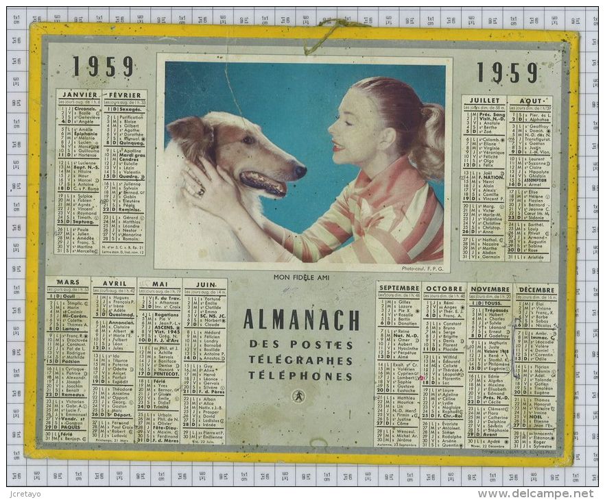 Almanach Des PTT De  1959, Dept Seine Et Marne 77 - Grossformat : 1941-60