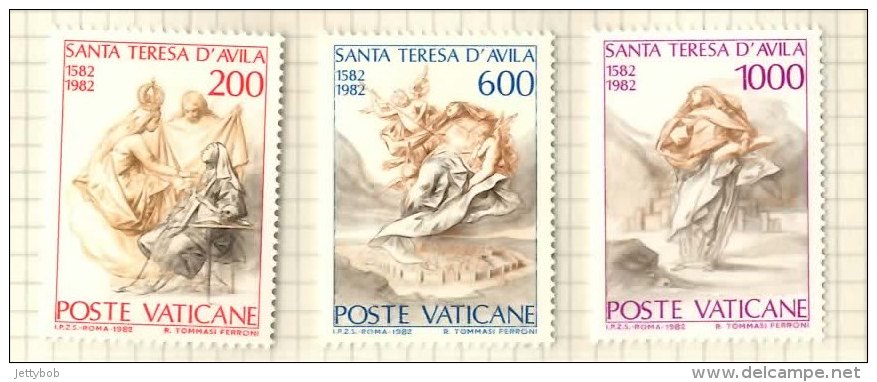 VATICAN St Theresa Of Avila 1982 Complete Set Of 3 Values Unmounted Mint - Unused Stamps