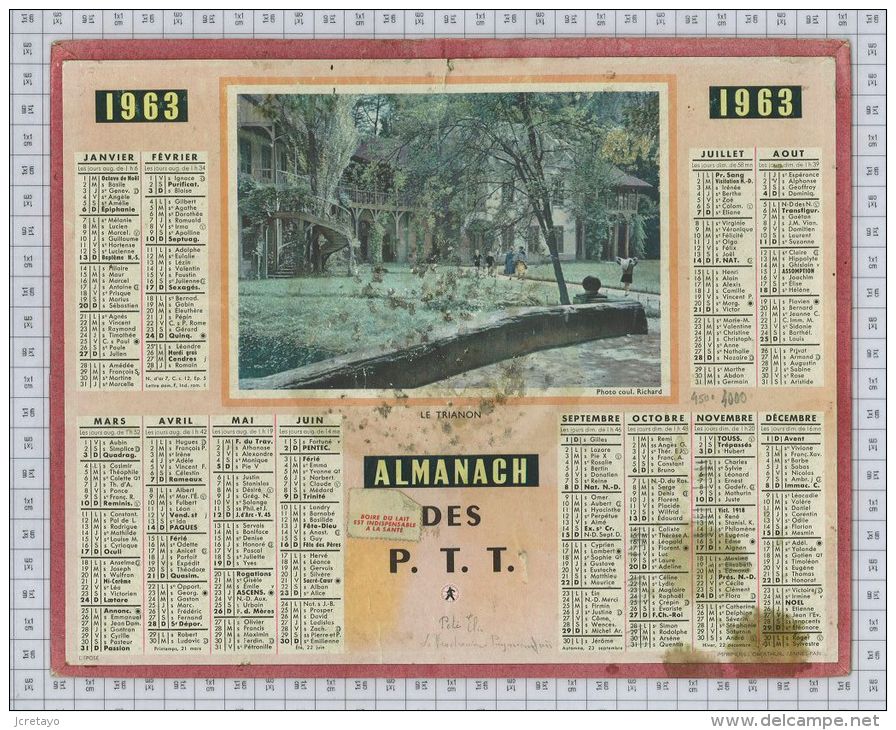 Almanach Des PTT De  1963, Dept Vendée 85 - Tamaño Grande : 1961-70