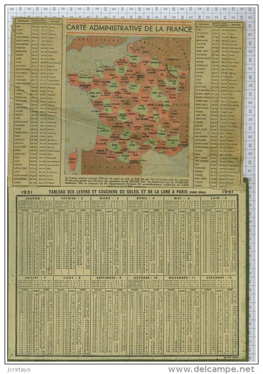 Almanach Des PTT De  1951 - Grossformat : 1941-60