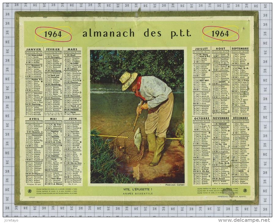 Almanach Des PTT De  1964 - Big : 1961-70