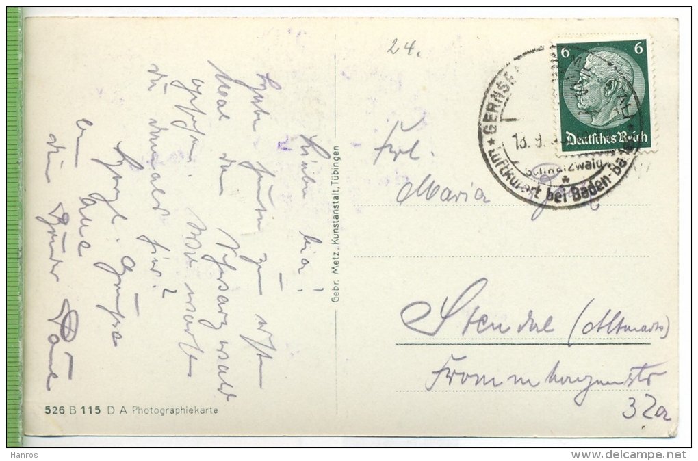 Gernsbach Im Murgtal Um 1920/1930,  Verlag:  Gebr. Metz , Postkarte Mit Frankatur, Mit Stempel ,GERNSBACH, - Gernsbach