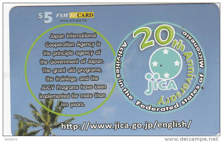 MICRONESIA - JICA 20th Anniversary, FSM Tel Prepaid Card $5, Used - Micronésie