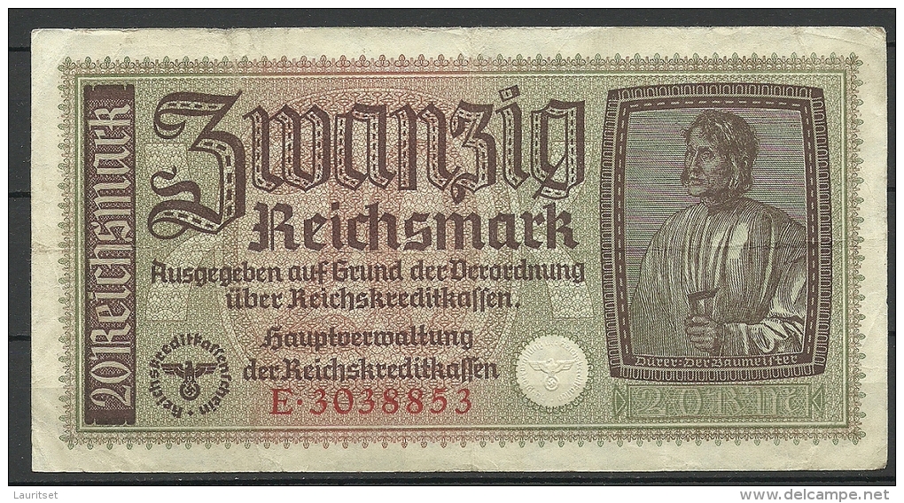 Deutschland Occupation Bank Note 20 Reichsmark Serie E - 2° Guerre Mondiale