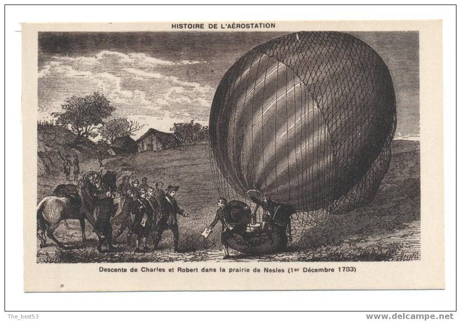 Descente De Charles Et Robert Dans La Prairie De Nesles ( 1/12/1783) - Globos