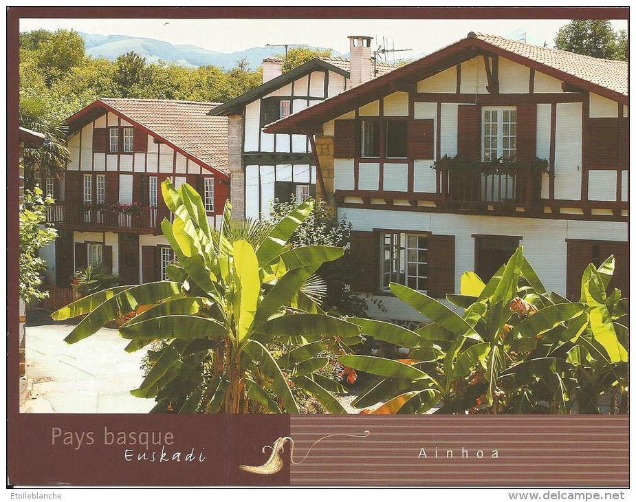 2 Cartes Pays Basque AINHOA (64 Pyrénées Atlantiques) La Mairie / Maisons, Beau Village De France / Photo Giraud - Ainhoa