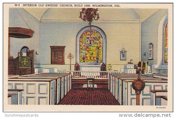 Delaware Wilmington Interior Old Swedes' Church Curteich - Wilmington