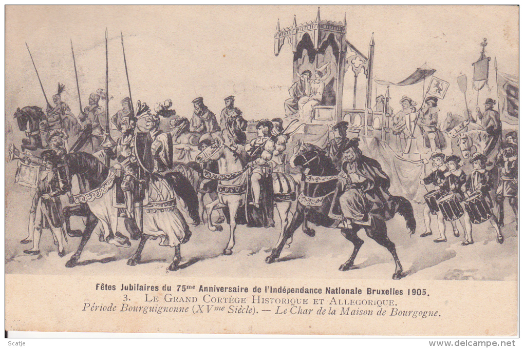 Bruxelles. -  Fêtes Jubilaires Du 75me Anniversaire De L´Indépendance Nationale Bruxelles 1905 Naar Evere - Feste, Eventi