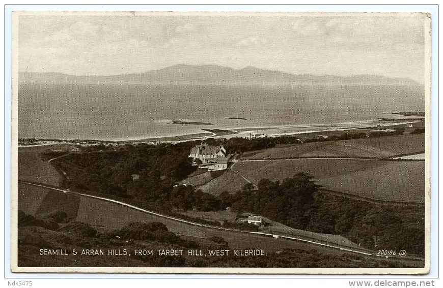 WEST KILBRIDE : SEAMILL AND ARRAN HILLS FROM TARBET HILL / ADDRESS - COLCHESTER, PRIORY STREET - Ayrshire