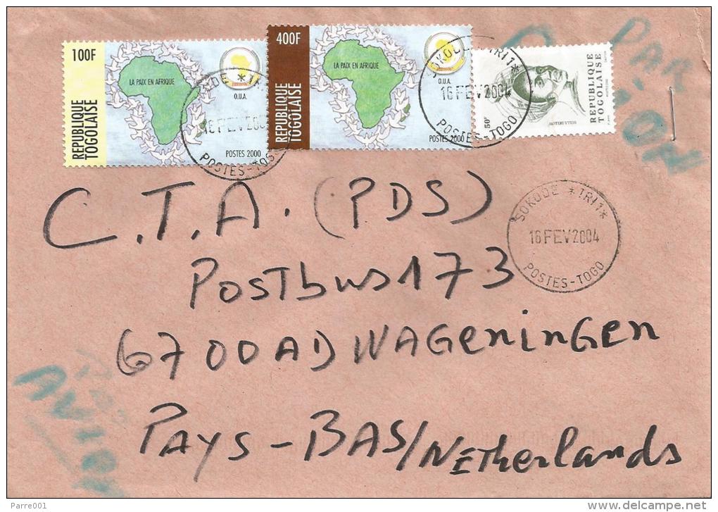 Togo 2004 Sokode TRI1 Peace Dove Pigeon 100f 400f Cover - Togo (1960-...)