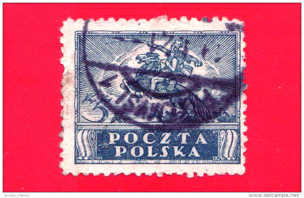 POLONIA - POLSKA - Usato - 1919 - Ulano Cavaliere Polacco - 5 M - Gebruikt