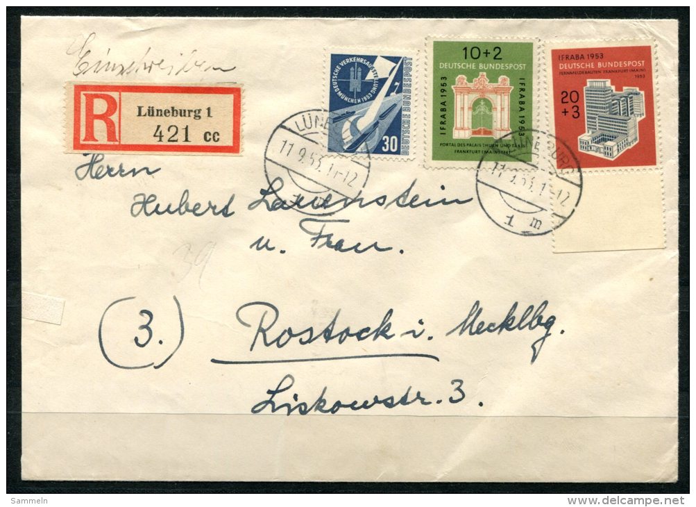 1527 - DEUTSCHLAND-BUND - Mi.Nr. 170,171 Und 172 UR Auf Portogerechtem R-Brief Mit Ank.-Stempel - Briefe U. Dokumente