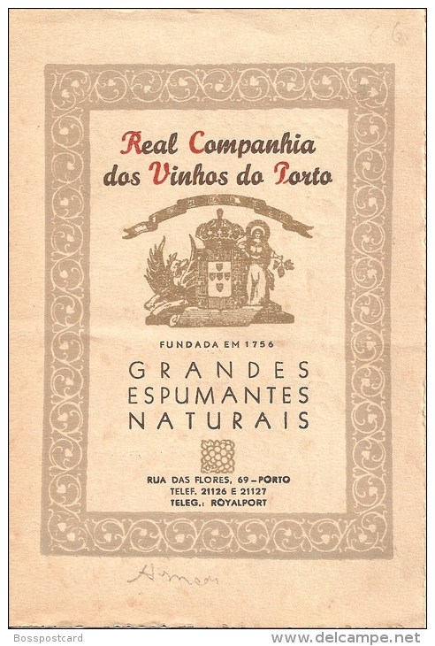Porto - Folheto Da Real Companhia Dos Vinho Do Porto. Comercial. Publicidade. Portugal (3 Scans) - Portogallo