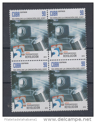 2012.85 CUBA MNH 2012 50 ANIVERSARIO ICRT (INSTITUTO RADIO Y TELEVISION) BLOCK4 - Neufs