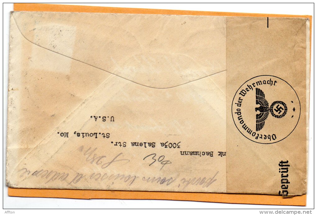 USA 1939 Cover Mailed To Saarbrucken Returned - Covers & Documents