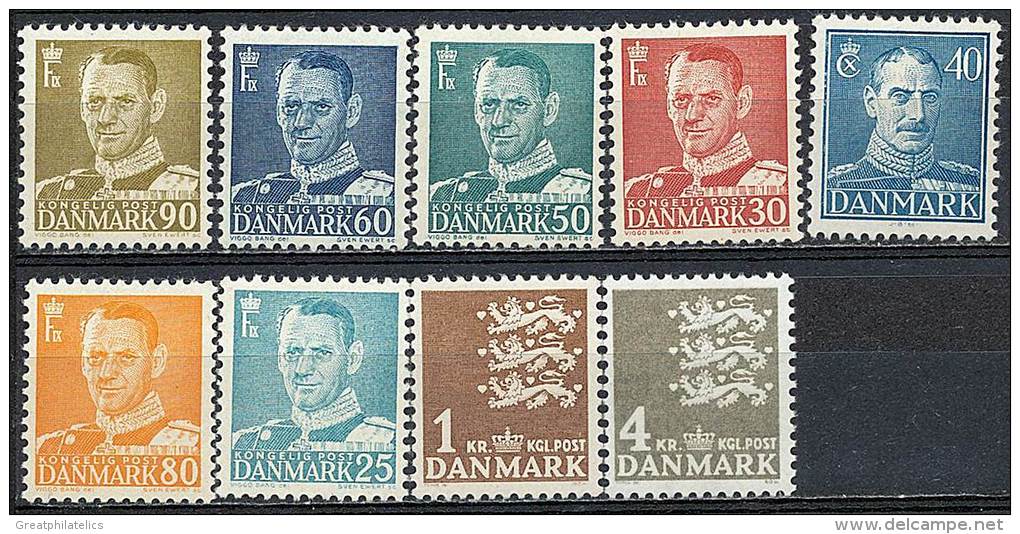 DENMARK REGULAR ISSUES 3 LIONS AND KING CHRISTIAN X, MOST MNH VF FRESH (D0122) - Nuevos