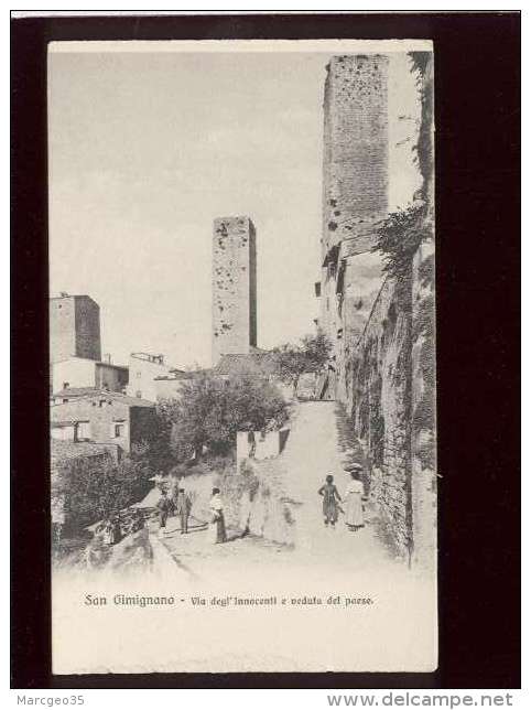 San Gimignano Via Degl' Innocenti E Veduta Del Paese édit. Celestino Manetti  , Animée - Altri & Non Classificati