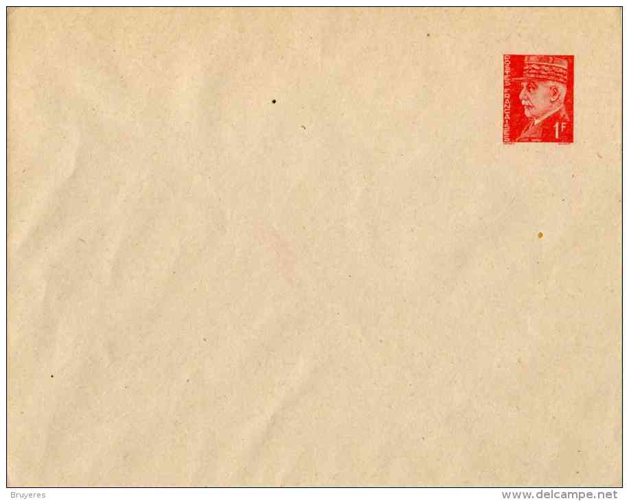 Entier Postal Sur Enveloppe Avec Timbre "Pétain 1 F" (Sinais PET C2) - Standard Covers & Stamped On Demand (before 1995)