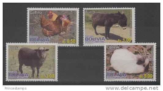 Bolivia (2012)  - Set -  /  Donkey - Sheep - Rabbit - Lapin - Domestic - Farm - Ferme