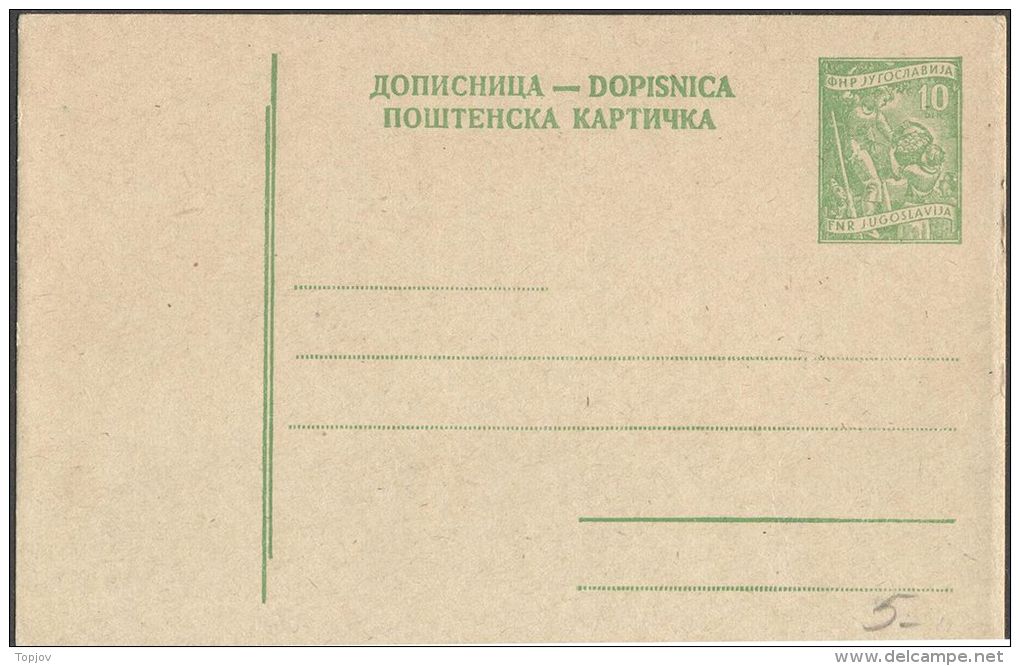 YUGOSLAVIA - JUGOSLAVIA - PS Mi. P144  BOLD Vert. Lines  - FARM - FRUIT GROWING - 1954 - Postal Stationery