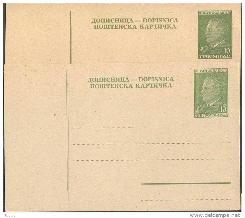 YUGOSLAVIA - JUGOSLAVIA - PS Mi. P136 - TITO + COLOR - 1952 - Postal Stationery