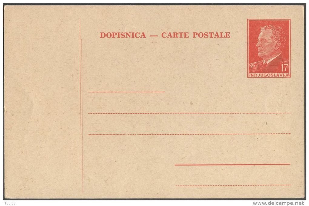 YUGOSLAVIA - JUGOSLAVIA - PS Mi. P137 - TITO  - 1952 - Postal Stationery