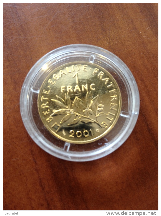 France 1 Francs Or De 2001  8g à 750 Millièmes Tirage 9941 - H. 1 Franc