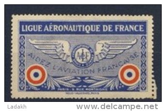 VIGNETTE NEUVE * GOMME # LIGUE AERONAUTIQUE DE FRANCE # - Aviación