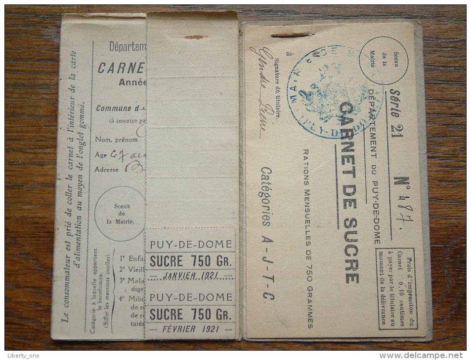 CARTE INDIVIDUELLE D'ALIMENTATION - Maire De BESSE / Puy De Dome GENDRE Pierre ( Délivrée 1918 / Details See Photo ) !! - Documents Historiques