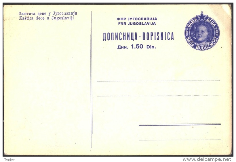 YUGOSLAVIA - JUGOSLAVIA - PC CHILDREN WEEK - CHILD. GAME - Mi. P128  Type 06 - 1947 - Postal Stationery