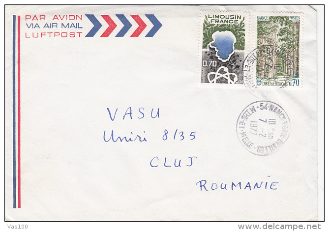 FORESTS, STAMPS ON COVER, 1977, FRANCE - Covers & Documents