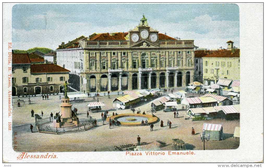 ALESSANDRIA - PIAZZA VITTORIO EMANUELE - ORIGINALE D´EPOCA 100% - Alessandria