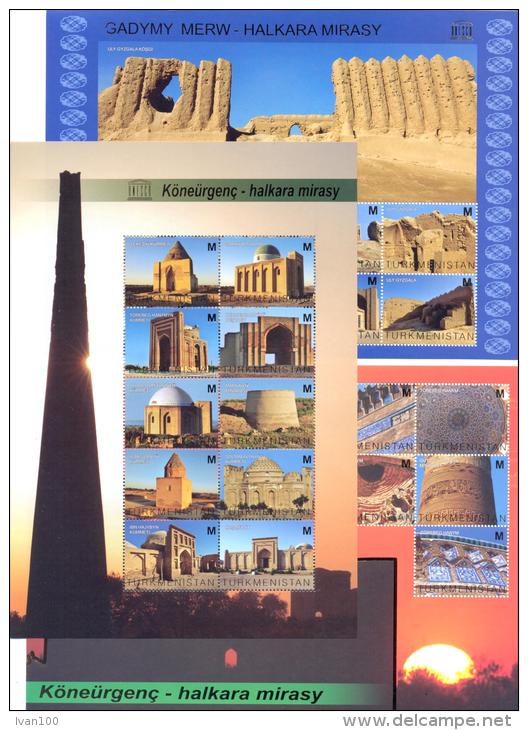 2013. Turkmenistan, Monuments Of Architecture, UNESCO, 3 S/s, Mint/** - UNESCO