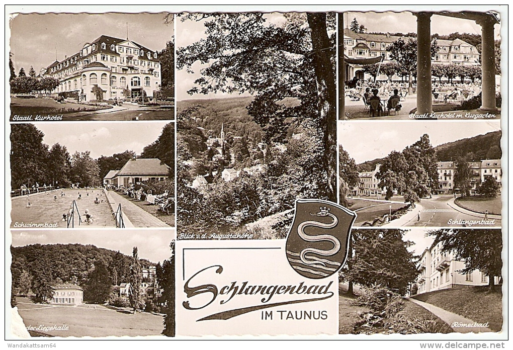 AK Schlangenbad IM TAUNUS Mehrbildkarte 7 Bilder Mit Wappen 24. 7. 56. --8 (16) SCHLANGENBAD (TAUNUS) D - Schlangenbad