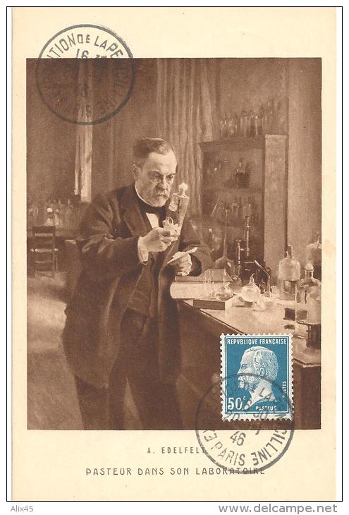 176 - PASTEUR (1ère Série) Au 20-1-46, Oblitération Tardive - Louis Pasteur