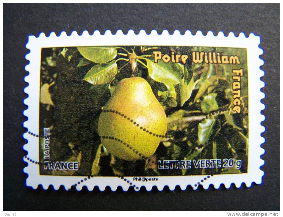 FRANCE OBLITERE 2012 N° 697  POIRE WILLIAM SERIE DU CARNET DES FRUITS POUR UNE LETTRE VERTE AUTOCOLLANT ADHESIF - Oblitérés