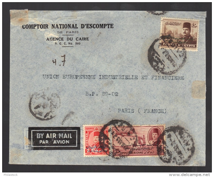 EGYPTE 1953 Usages Courants Obl. S/Lettre Entiére - Lettres & Documents