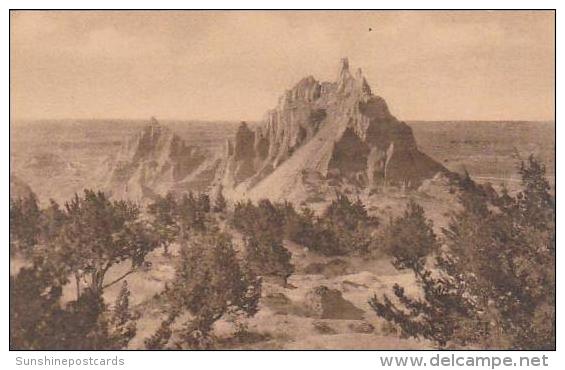 South Dakota Wall Vampire Peak At Cedar Pass Badlands National Monument Albertype - Other & Unclassified