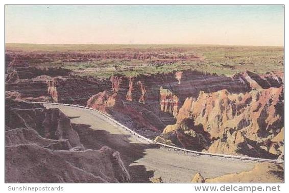 South Dakota Wall Down From The Pinnacles Badlands National Monument Albertype - Other & Unclassified