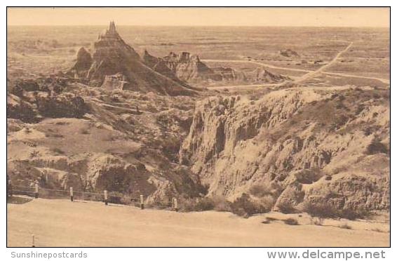 South Dakota Wall Vampire Peak Cedar Pass Badlands National Monument Albertype - Other & Unclassified