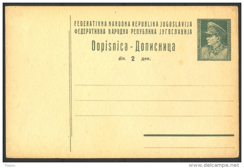 YUGOSLAVIA - JUGOSLAVIA  -  PC  Mi. P124 A  - TITO  - 1949 - Postal Stationery