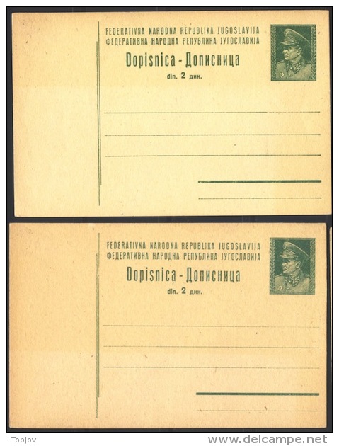 YUGOSLAVIA - JUGOSLAVIA  -  PC  Mi. P124  Colors  - TITO  - 1949 - Postal Stationery