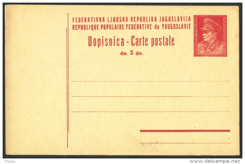 YUGOSLAVIA - JUGOSLAVIA  -  PC  Mi. P114  INLAND  - TITO  - 1946 - Postal Stationery