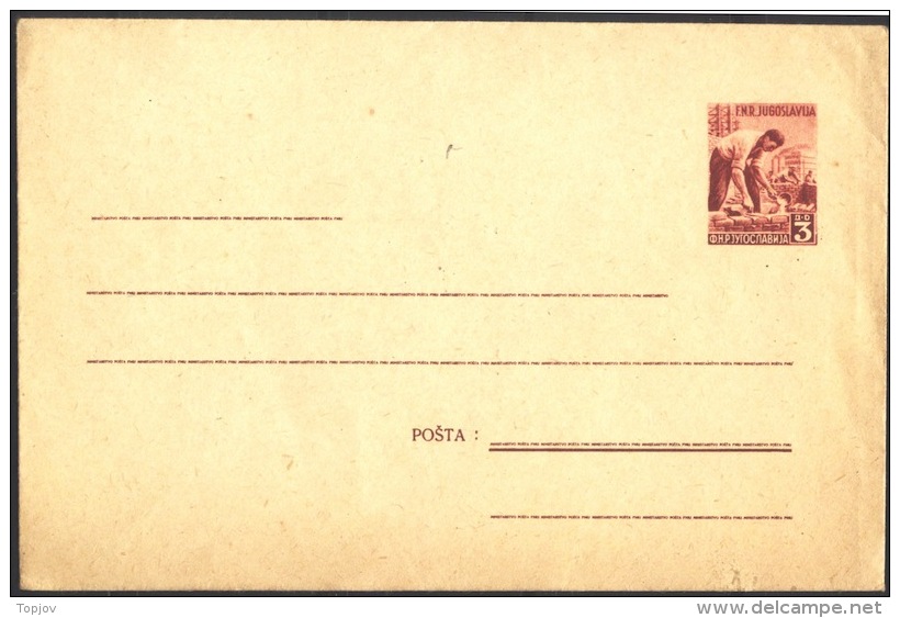 YUGOSLAVIA - JUGOSLAVIA  -   LETTER  Mi. U24  - MASON - HRVATSKA  - 1950 - Postwaardestukken