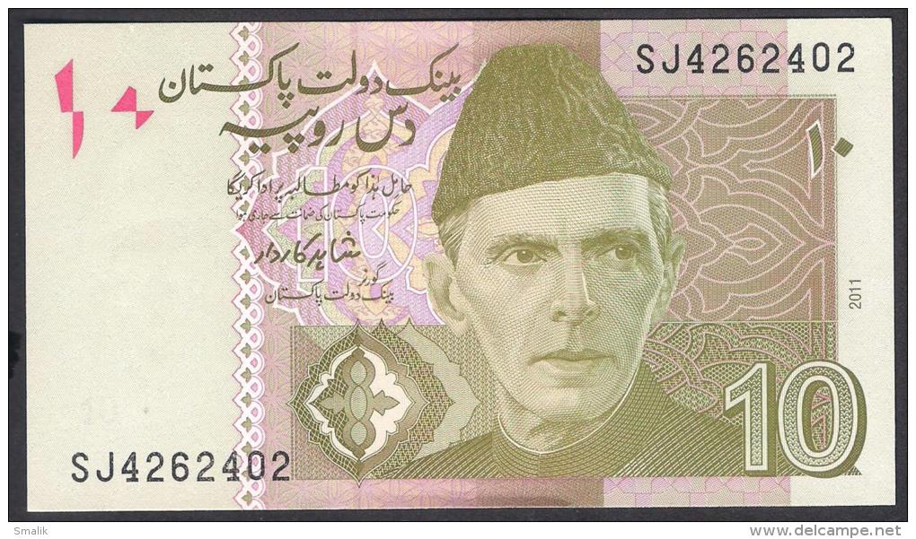 PAKISTAN BANKNOTES 2011 Shahid Kardar 10 Rupees SJ 4262402 UNC - Pakistan